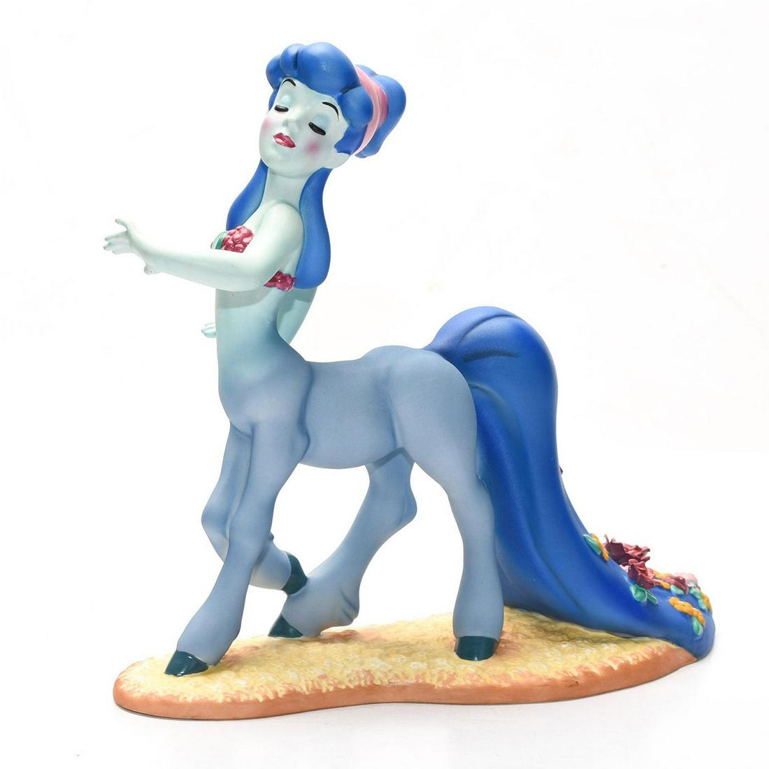 DISNEY CLASSICS FIGURINE, FANTASIA, BEAUTY IN BLOOM: Whimsical centaur girl with flora in her tail. DISNEY backstamp. Stamped to base WALT DISNEY CLASSICS COLLECTION FANTASIA BEAUTY IN BLOOM. Certificate of Authenticity. Collectors box. Issued: c. 1995