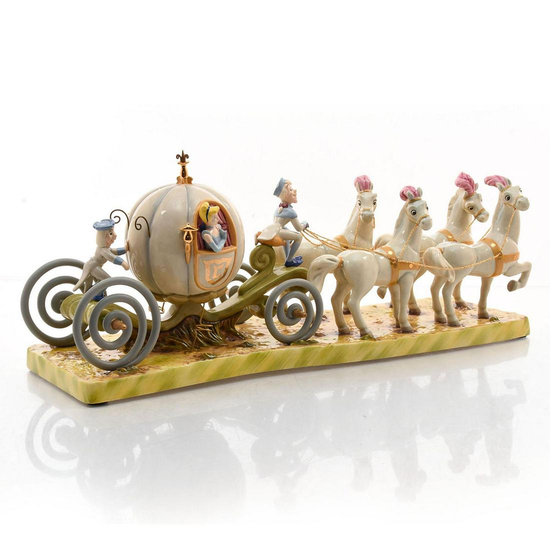 ROYAL DOULTON FIGURINE, CINDERELLA OFF TO THE BALL CN8: In original box. Ltd. Ed. Stamped on underside. Issued: 20th. c. Dimensions: 22.5"H Edition Number: 971 Edition Size: 1000 Manufacturer: Royal Doulton Country of Origin: England