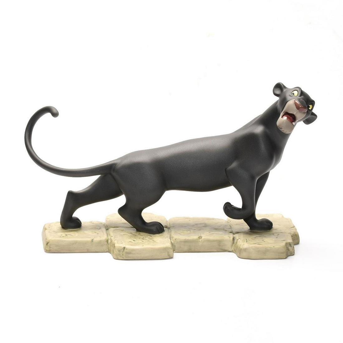 DISNEY CLASSICS FIGURINE, THE JUNGLE BOOK, BAGHEERA: 30th anniversary commemorative. Certificate of Authenticity. Stamped to base WALT DISNEY CLASSICS COLLECTION THE JUNGLE BOOK 30TH ANNIVERSARY BAGHEERA. Collectors box. Certificate of Authenticity. Iss