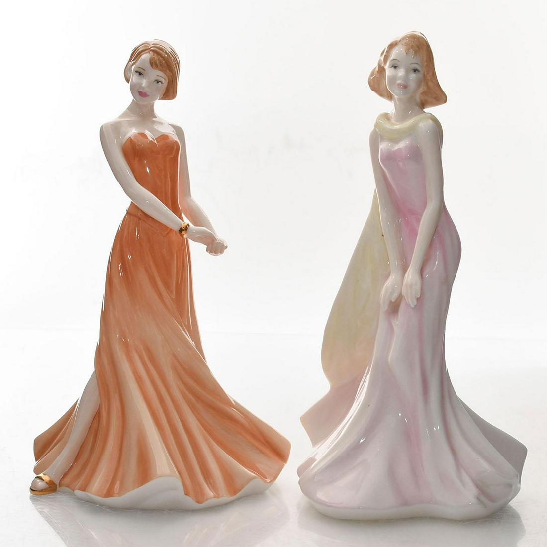 ROYAL DOULTON FIGURINES, CHLOE HN4727, ELLIE HN4046: Stamped Royal Doulton on bottom. Charlton Standard Catalogue 12th Ed. Estimate $450.00. Issued: 20th c. Dimensions: 9"H Manufacturer: Royal Doulton Country of Origin: England