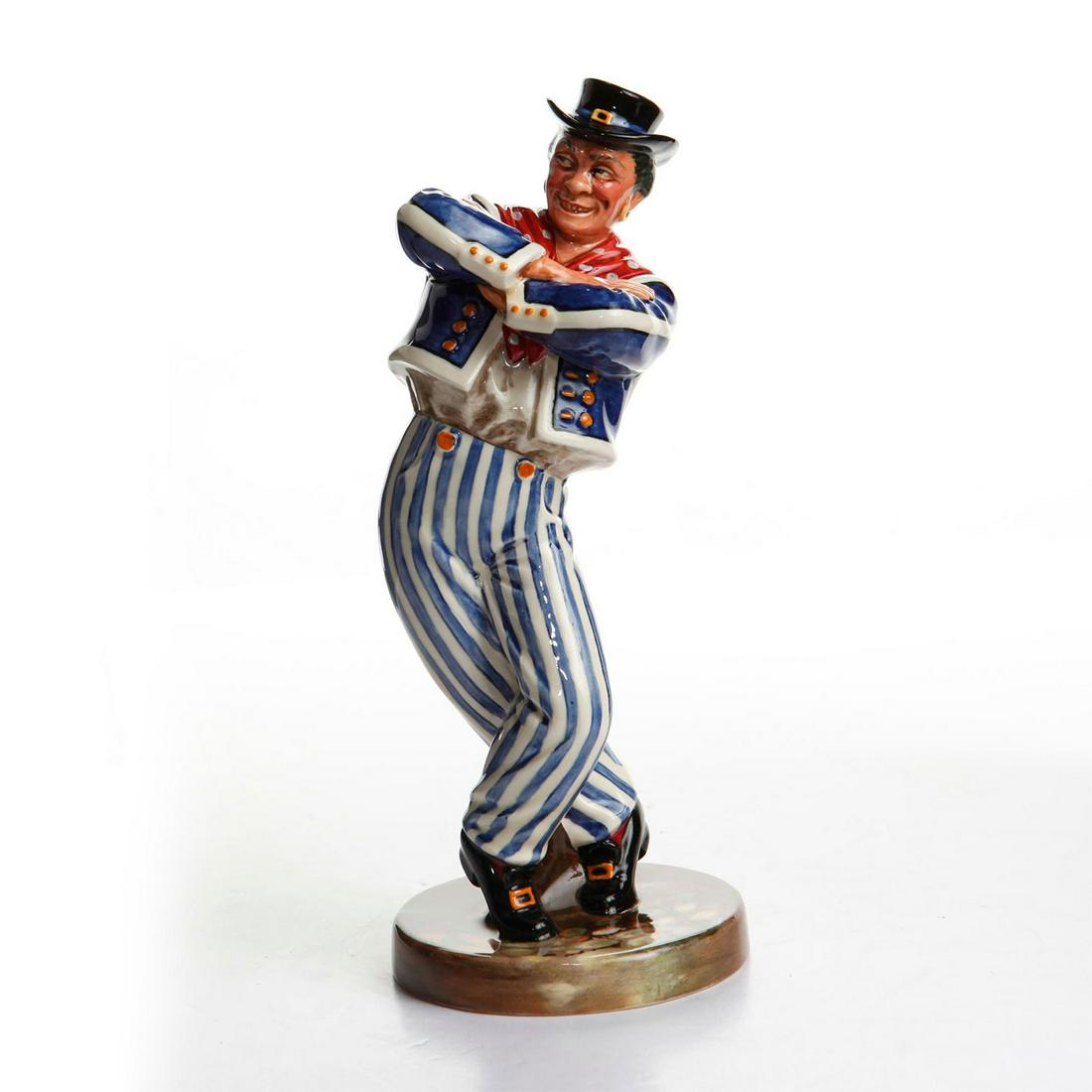 ROYAL DOULTON FIGURINE, THE HORNPIPE HN2161: English Heritage series. Blue and white colorway. Doulton backstamp. Artist: M. Nicoll Issued: 1955-1962 Dimensions: 9.5"H Manufacturer: Royal Doulton Country of Origin: England