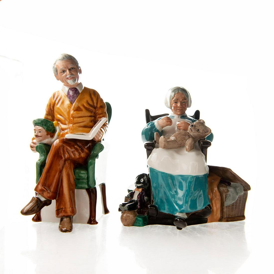 2 ROYAL DOULTON FIGURINES, PRIDE AND JOY, NANNY: HN2945, HN2221. RD backstamp and figurine names on bottom. Charlton Standard Catalogue 12th Ed. estimate: $350, $275. Artist: Robert Tabbennor, M. Nicoll Issued: 1983, 1958-1991 Dimensions: 7"H, talle
