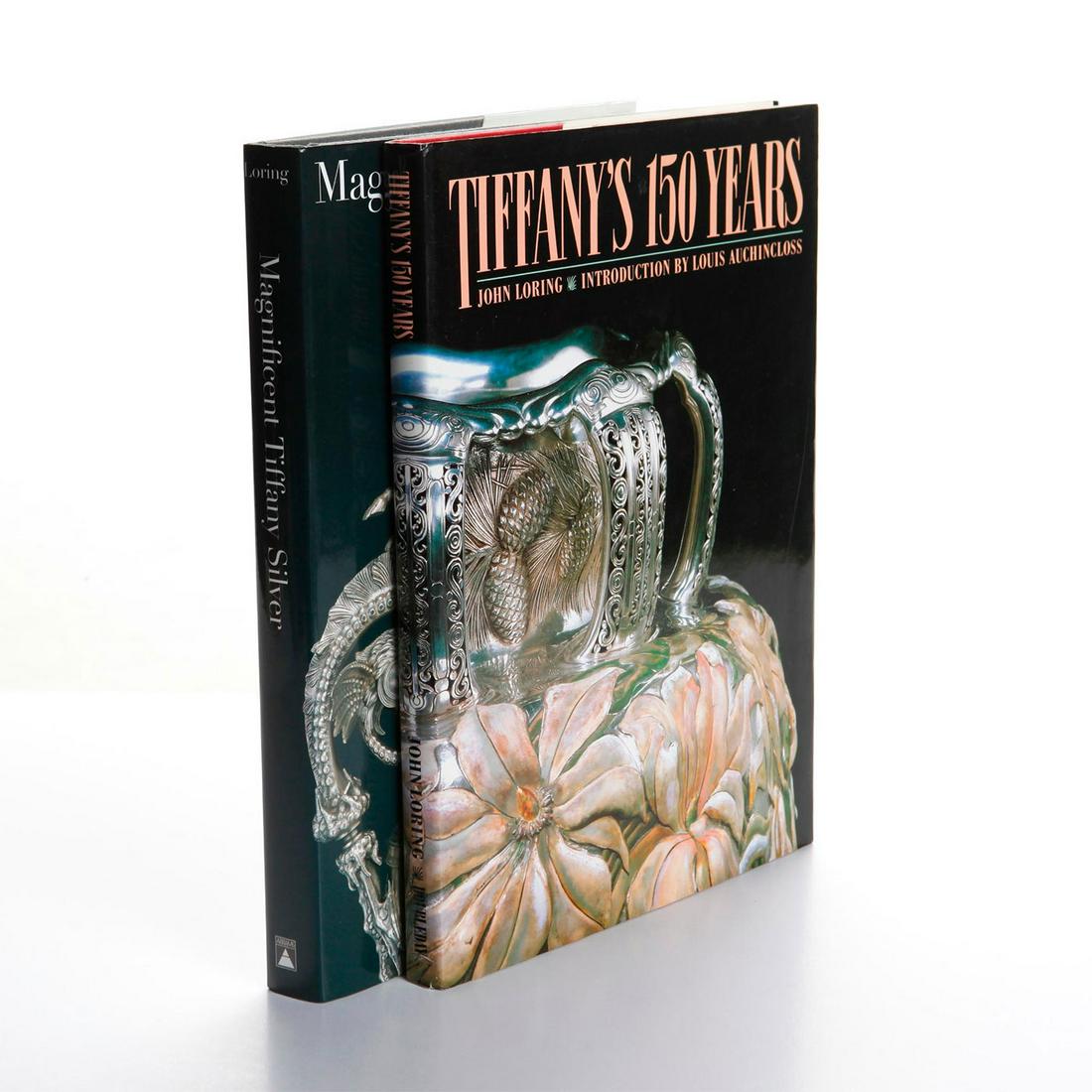 2 BOOKS, TIFFANYS 150 YEARS; MAGNIFICENT TIFFANY SILVER: Both signed by the author, John Loring. TIFFANY'S 150 YEARS, 192 pp., 1987 Doubleday & Co., United States; MAGNIFICENT TIFFANY SILVER, 272 pp., 2001 Harry N. Abrams, United States; both signed by the