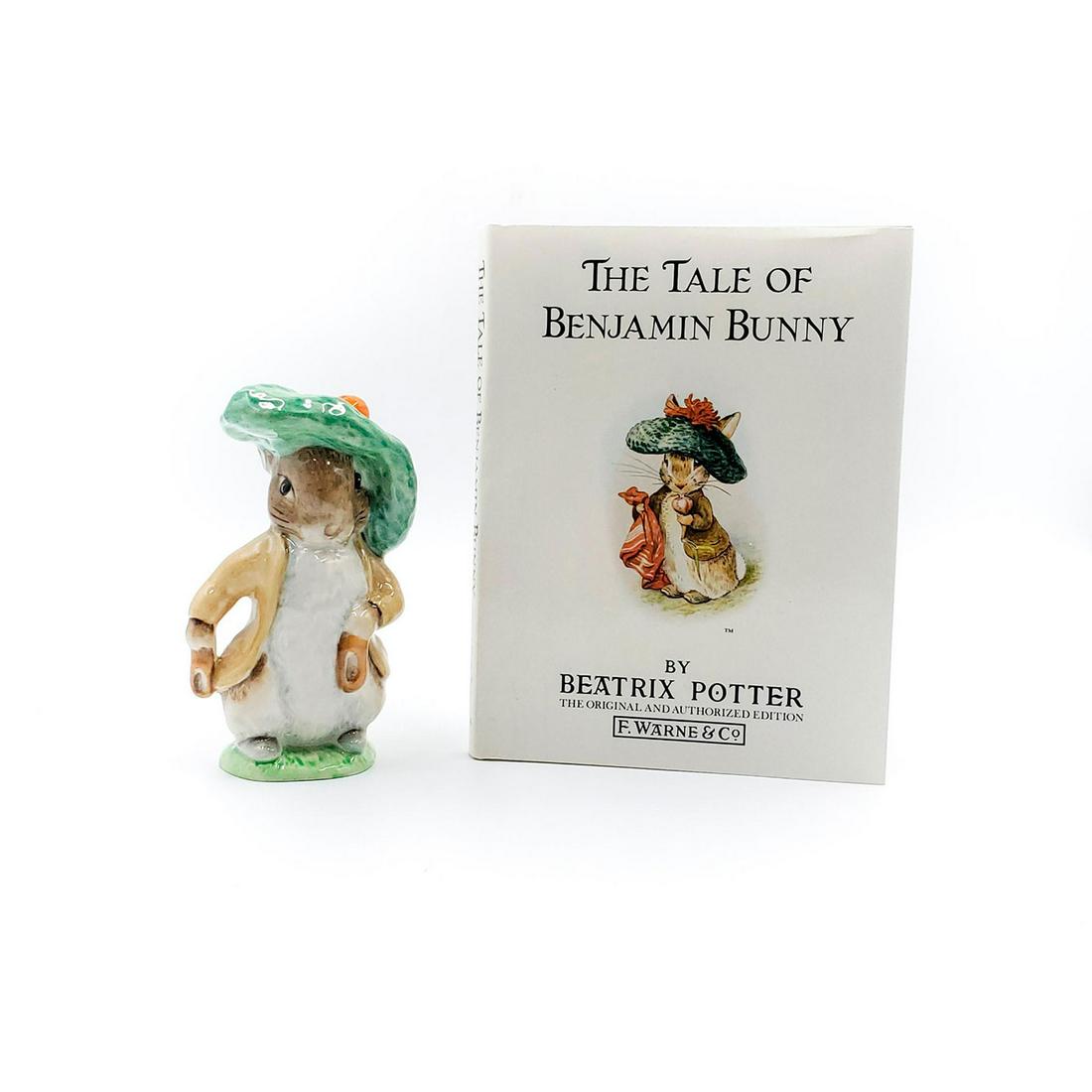 BESWICK BUNNYKIN, BENJAMIN BUNNY: Beatrix Potter Story Set. "The Tale of Benjamin Bunny" included. In original box. Issued: 20th c. Dimensions: 6.5"H Manufacturer: Beswick Country of Origin: England