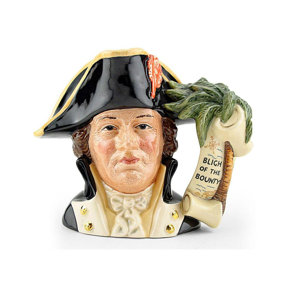 CAPT BLIGH D6967 - LARGE - ROYAL DOULTON CHARACTER JUG: Capt Bligh D6967 (Black, cream, green, red and brown coloration). Designed by Stanley J. Taylor. Series: Character Jug of the Year, issued 1995 - 1995. Size: 7"H (Large)This character jug of the year 