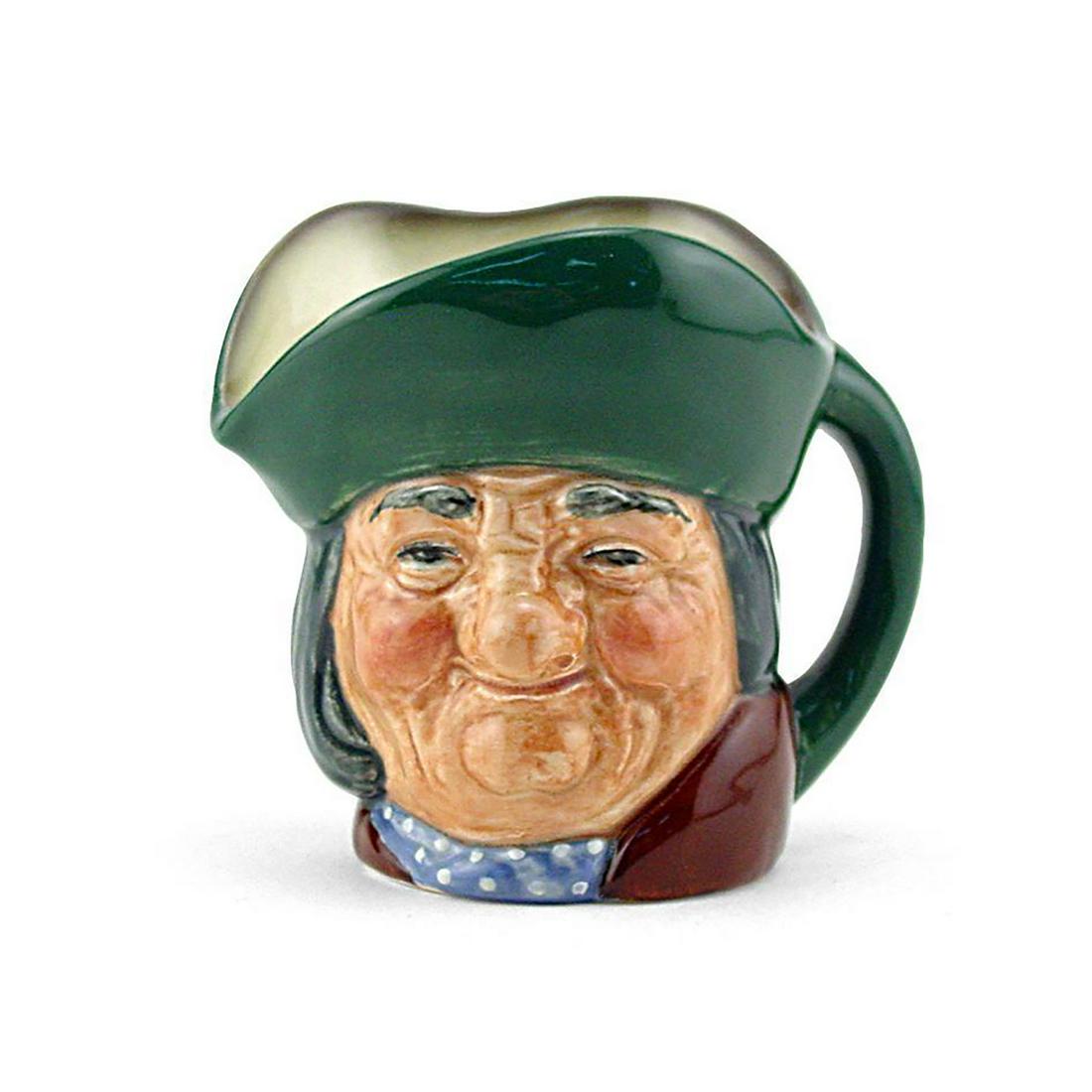 TOBY PHILPOTS D5736 - LARGE - ROYAL DOULTON CHARACTER: Toby Philpots D5736,/b> (green hat, brown coat, blue scarf with white spots). Designed by Charles Noke, issued 1937 - 1969. Size: 6.25"H (Large)A "thirsty old soul" in an 18th century drinking song, T