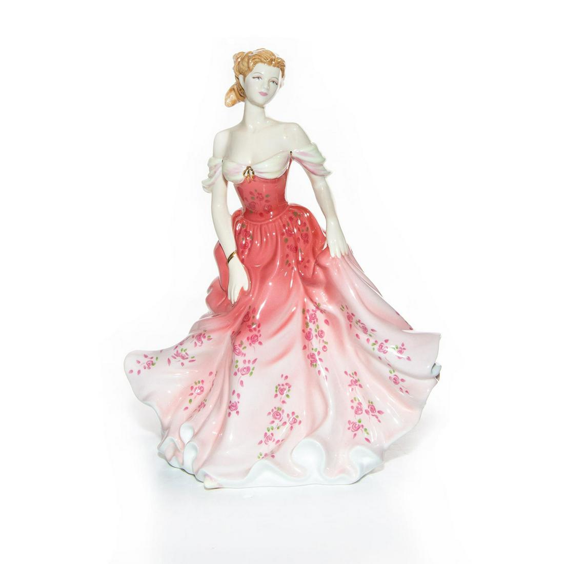 ROYAL DOULTON FIGURINE, STEPHANIE HN4907: John Bromley has created an exceptionally elegant figure of the year for 2007. Strolling with an off the shoulder gown and decorated in deep pink with an inlaid rose design, John has given Stephanie a