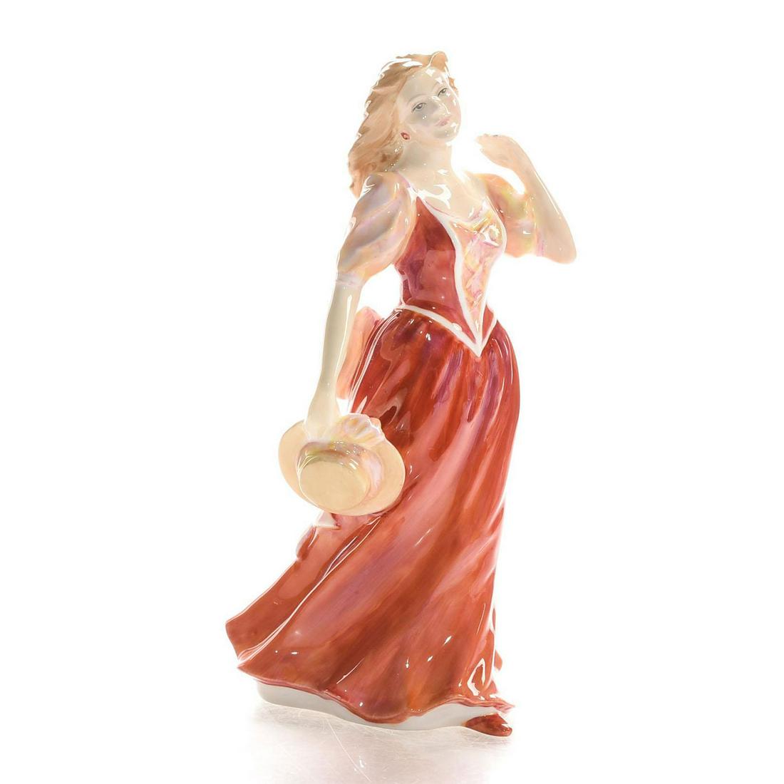 ROYAL DOULTON FIGURINE, STROLLING HN3755: - Classic Pretty Ladies Artist: Tim Potts Issued: 1996 - 1999 Dimensions: 8"H Manufacturer: Royal Doulton Country of Origin: England