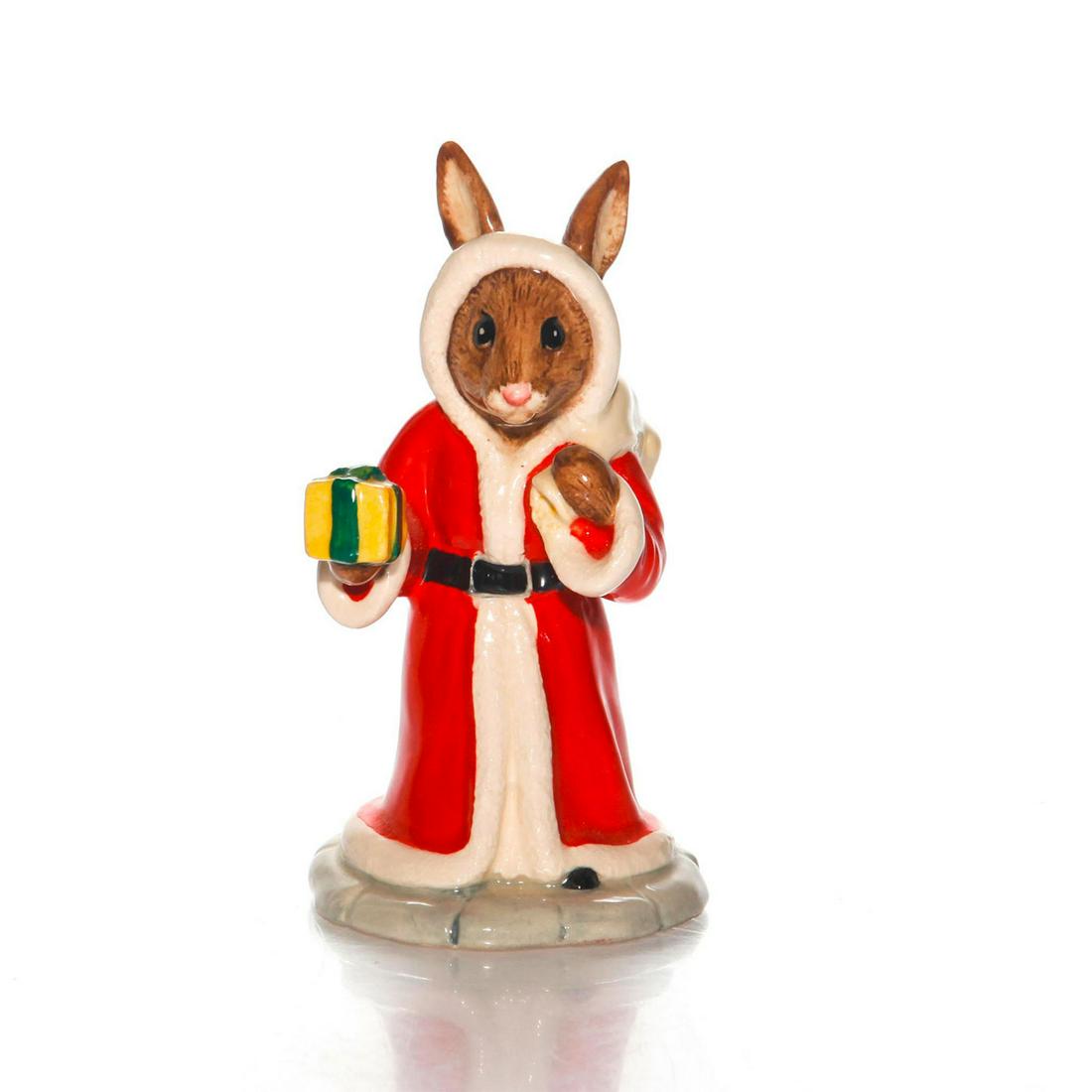 ROYAL DOULTON BUNNYKINS FIGURINE FATHER CHRISTMAS DB237: Special edition of 2500. Red green, yellow. Stamped to base. Artist: Warren Platt Issued: 2000 Dimensions: 4.75"H Manufacturer: Royal Doulton Country of Origin: England