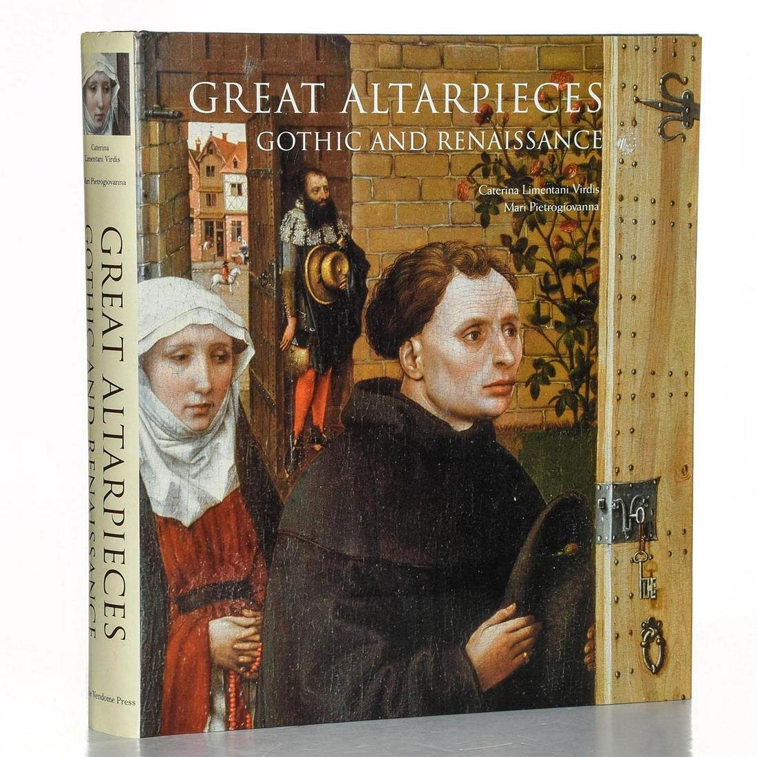 BOOK, GREAT ALTARPIECES GOTHIC AND RENAISSANCE: Hard cover 421 pp. More than 400 full color illustrations. Issued: 2002 Dimensions: 13.25"H x 11.5"W Manufacturer: Vendome Press Country of Origin: United States