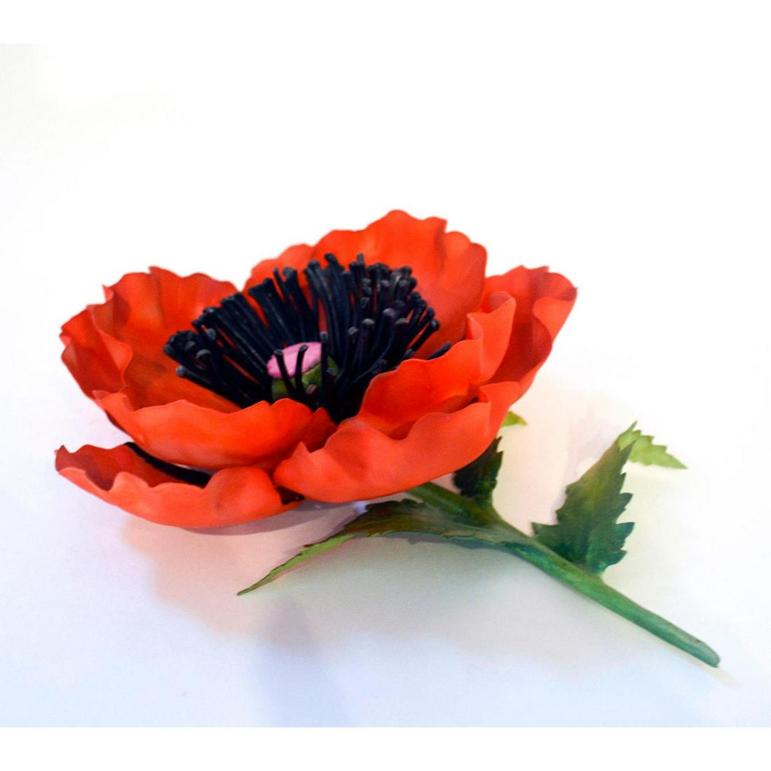 CONNOISSEUR PORCELAIN OF MALVERN POPPY FLOWER: English Fine Bone China, bisque decorated. Hand made, hand painted, signed Fleur Cowles. Vintage. English Fine Bone China, bisque decorated. Hand made, hand painted, signed Fleur Cowles. Vintage. Arti