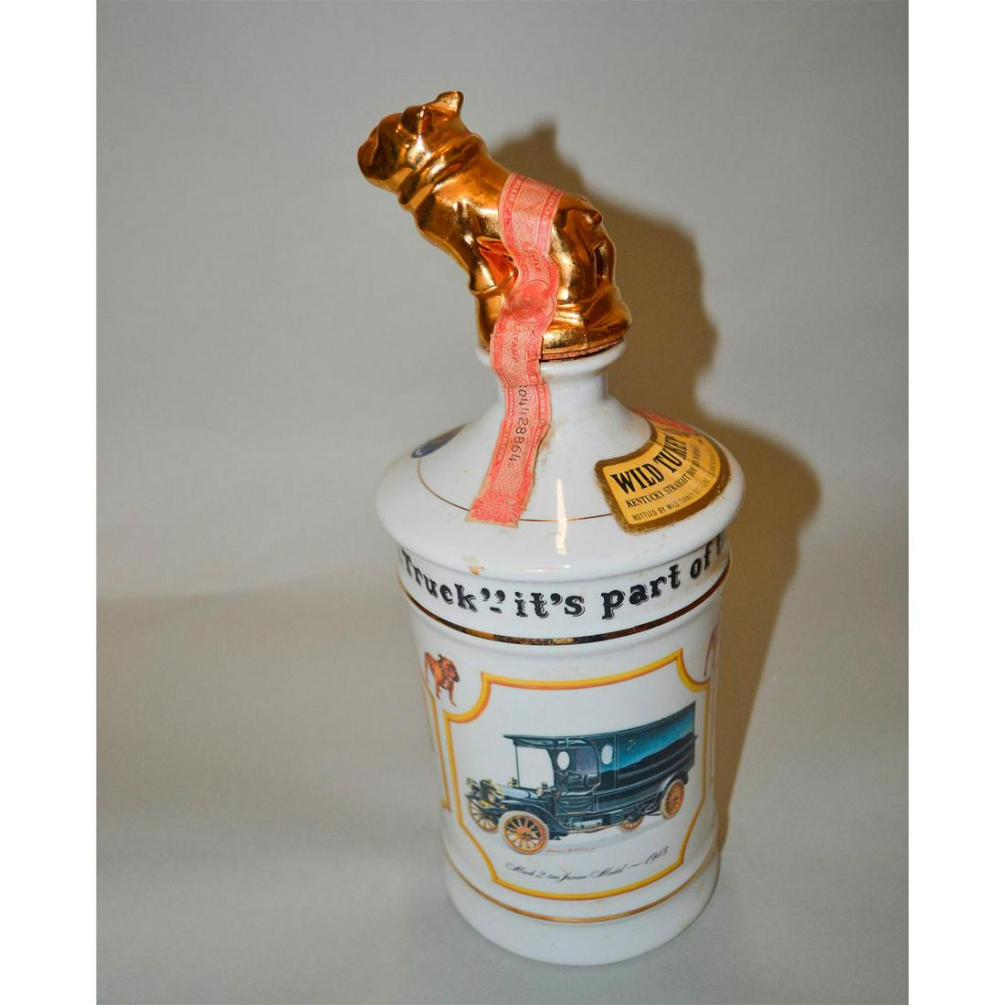 FIRST ISSUE 1975 WILD TURKEY KENTUCKY MACK TRUCKS 1ST: LTD, 75th Anniversary Wild Turkey Kentucky Straight Bourbon Decanter. 4/5 Quart 101 Proof. Sealed. Limited Edition, 1st Issue, 1975 75th Anniversary Wild Turkey Kentucky Straight Bourbon Whiskey Decan