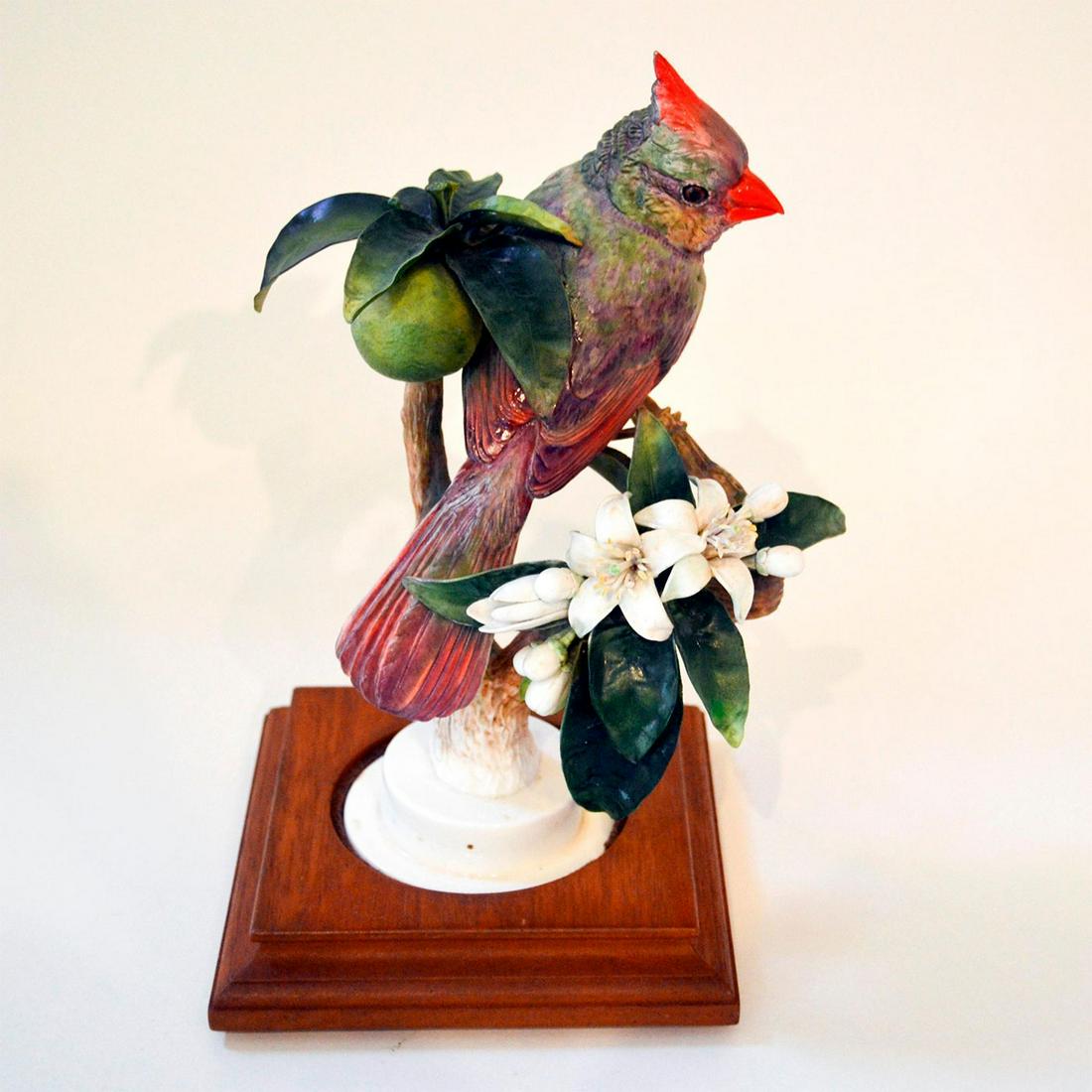 ROYAL WORCESTER DOROTHY DOUGHTY VIRGINIA RED CARDINAL,: English Fine Bone China, bisque decorated. Ltd. Ed., 22 only. 1940. Authentic Hallmark. Wood bases. English Fine Bone China, bisque decorated. Ltd. Ed., 22 only. 1940. Hand made, hand decorated. Authe