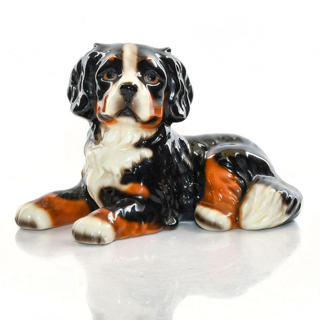 HARVEY KNOX KINGDOM PORCELAIN FIGURINE, DOG: Bernese Mountain Dog figurine. JK and D431E stamped on bottom. Dimensions: 2.75"H Manufacturer: Harvey Knox Kingdom Country of Origin: Japan