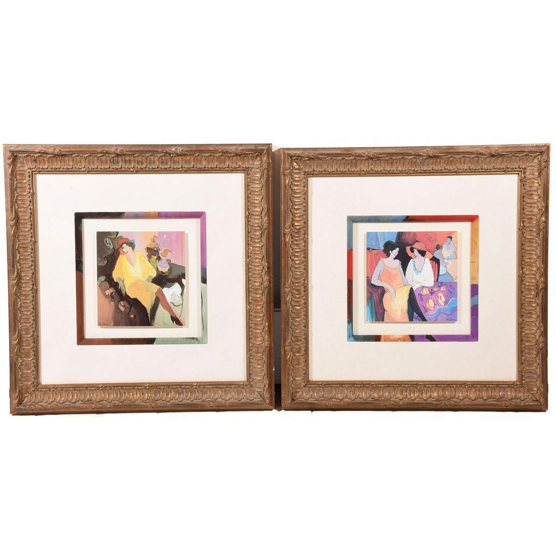 2 ITZCHAK TARKAY PRINTS, CONTEMPORARY, FRAMED: Dynamic print work from acclaimed artist, in high quality frames. Deeply molded frames and excellent, fabric lined and color mattes. Itzchak Tarkay is considered to be a key figure in the modern figur