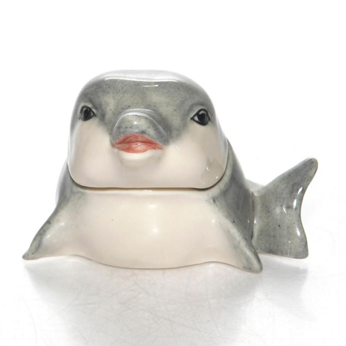 KEVIN FRANCIS POTTERY CERAMIC FACE POT, DOUGLAS DOLPHIN (1 of 3)