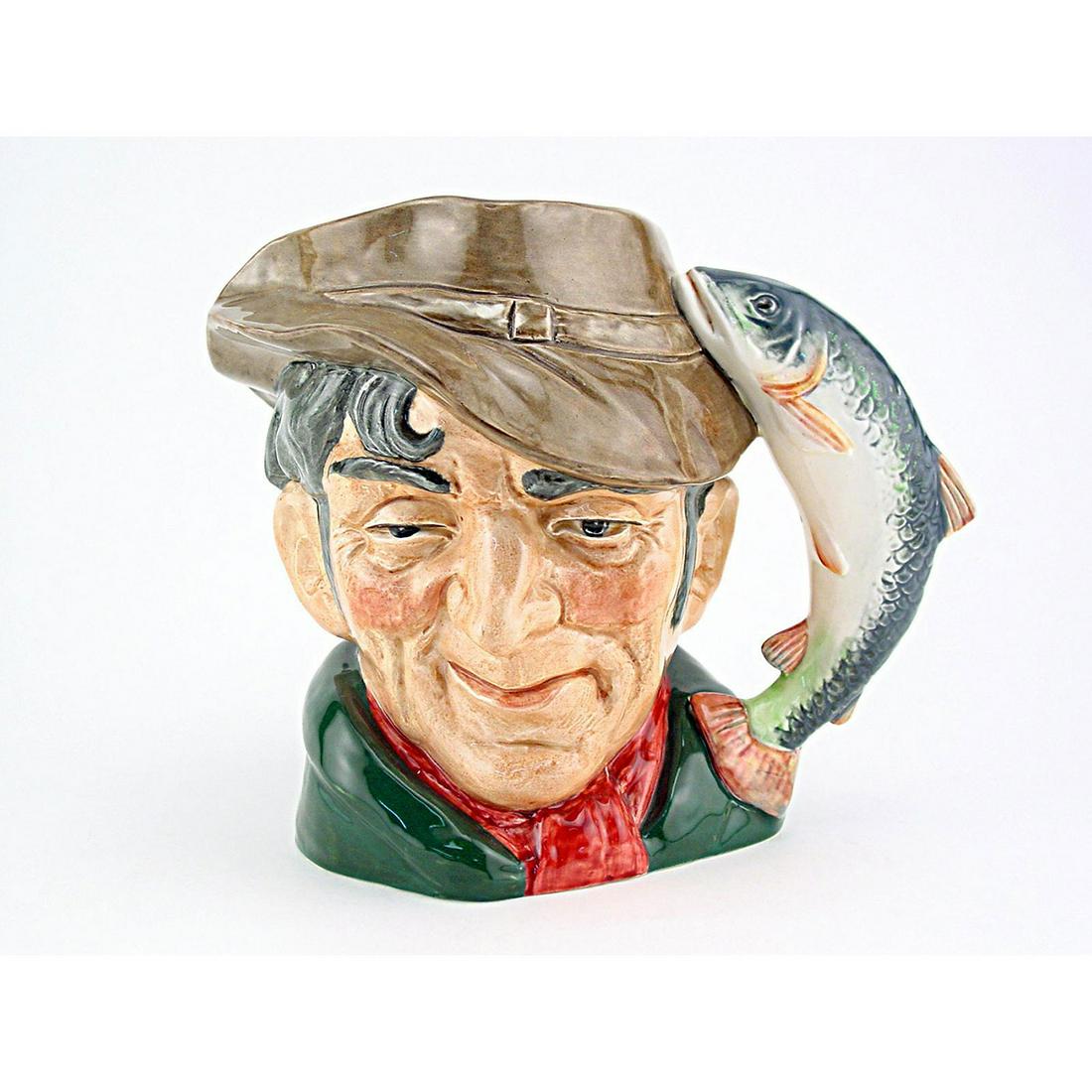 POACHER D6515 - MINI - ROYAL DOULTON CHARACTER JUG: Royal Doulton Character Jug, Poacher D6515 (green coat; red scarf; light brown hat). Designed by Max Henk, issued 1960 - 1991. Size: 2.5"H (mini) Manufacturer: Royal Doulton Country of Origin: England