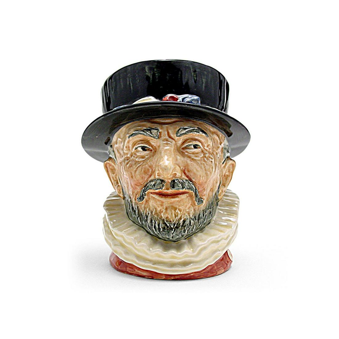 BEEFEATER GR D6206 - LARGE - ROYAL DOULTON CHARACTER: Royal Doulton Character Jug, Beefeater "GR" D6206. Designed by Harry Fenton, Series: The London Collection, issued 1947 - 1953. Size 6.5"H (Large)The Yeomen of the Guard and warders of the Tower of Lo