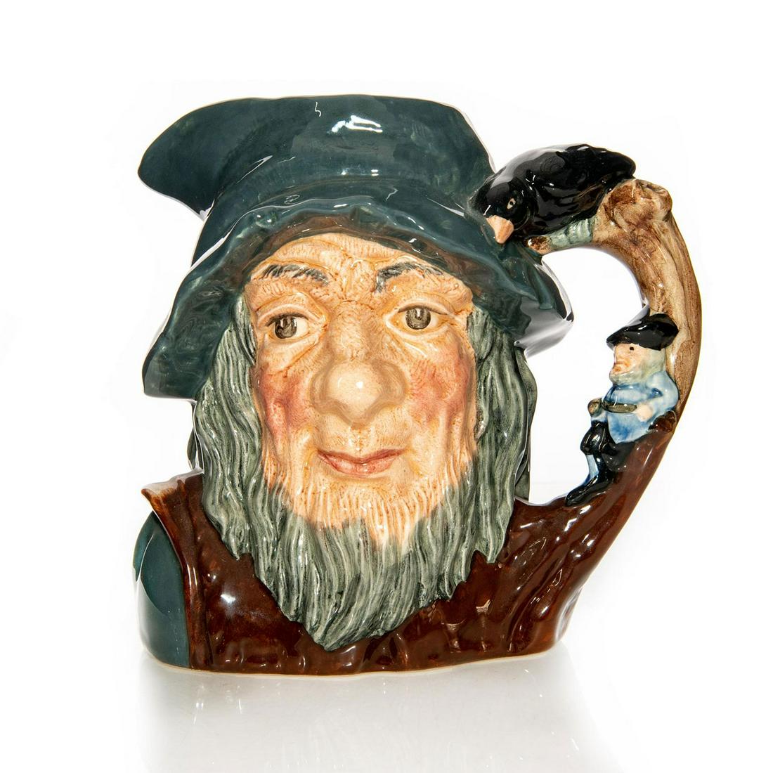 RIP VAN WINKLE D6438 - LARGE - ROYAL DOULTON CHARACTER: Characters from Literature. Man resting on a tree trunk handle. Doulton backstamp. Artist: Geoff Blower Issued: 1955-1995 Dimensions: 6.5"H Manufacturer: Royal Doulton Country of Origin: England