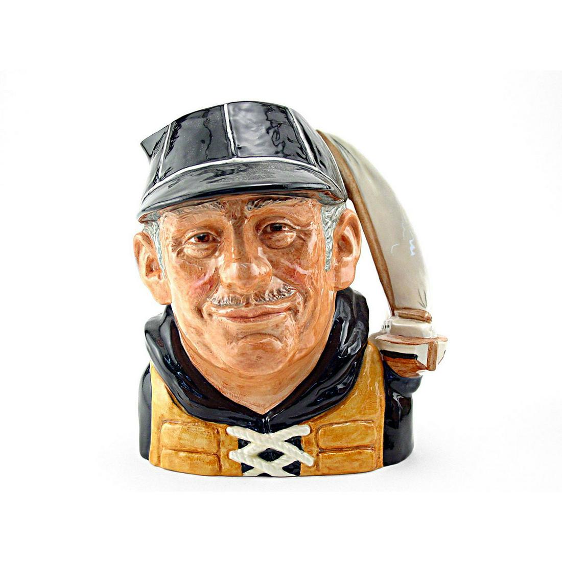 YACHTSMAN OLD D6622 - LARGE - ROYAL DOULTON CHARACTER: Yachtsman Old D6622 (blue cap and jersey; yellow lifejacket). Designed by David B. Biggs, issued 1971 - 1980. Size: 8"H (large) Manufacturer: Royal Doulton Country of Origin: England