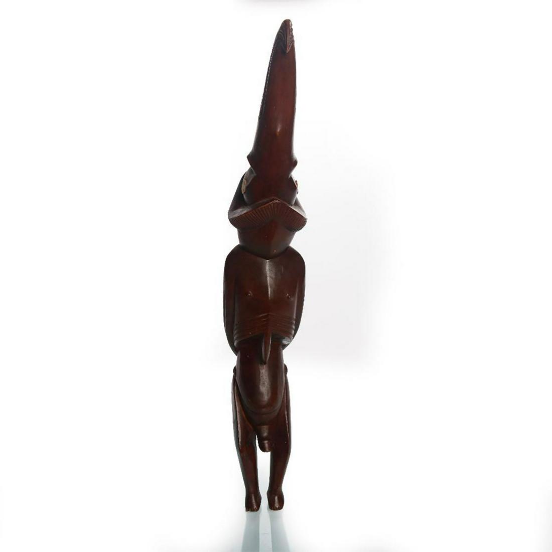 ALL WOODEN AFRICAN TRIBAL SCULPTURE MAN WITH BIRD HEAD (1 of 6)