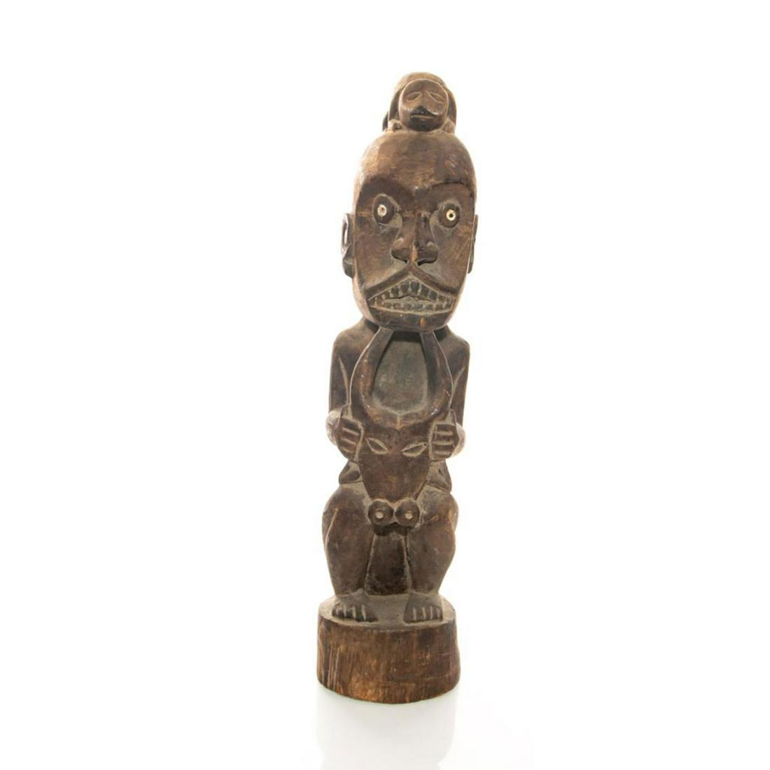 VINTAGE WOODEN PRIMITIVE AFRICAN TRIBAL FOLK ART STATUE (1 of 5)