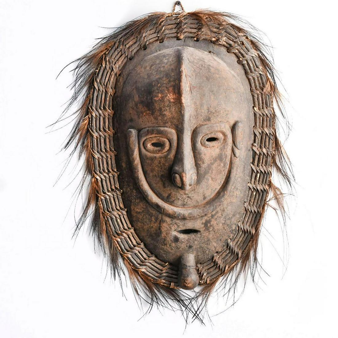LARGE AFRICAN CARVED WOOD MASK (1 of 3)