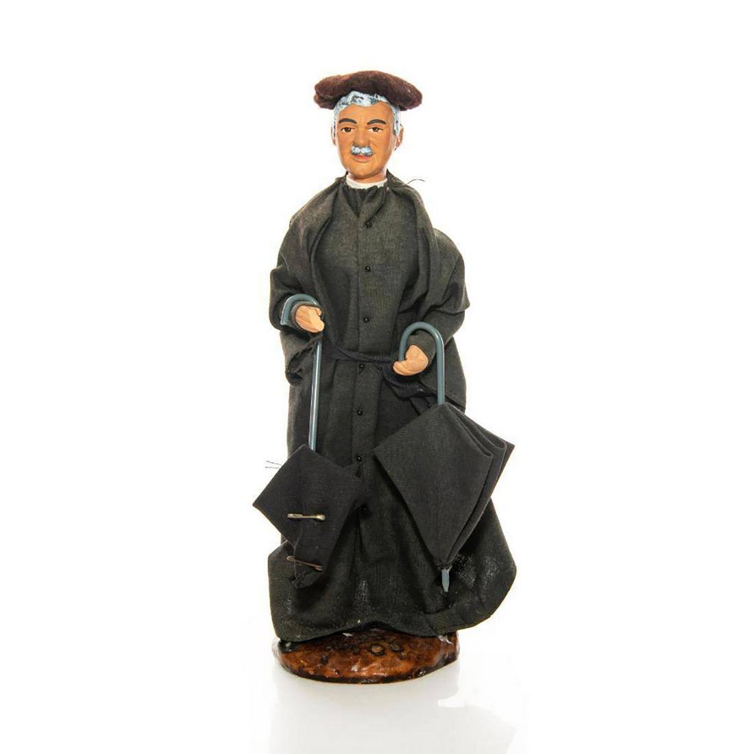 VINTAGE FLORENCE CLAY POTTERY FIGURINE, VILLAGE PRIEST (1 of 3)