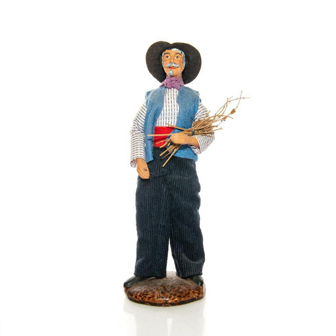 VINTAGE FLORENCE CLAY POTTERY FIGURINE, OLD FARMER (1 of 4)