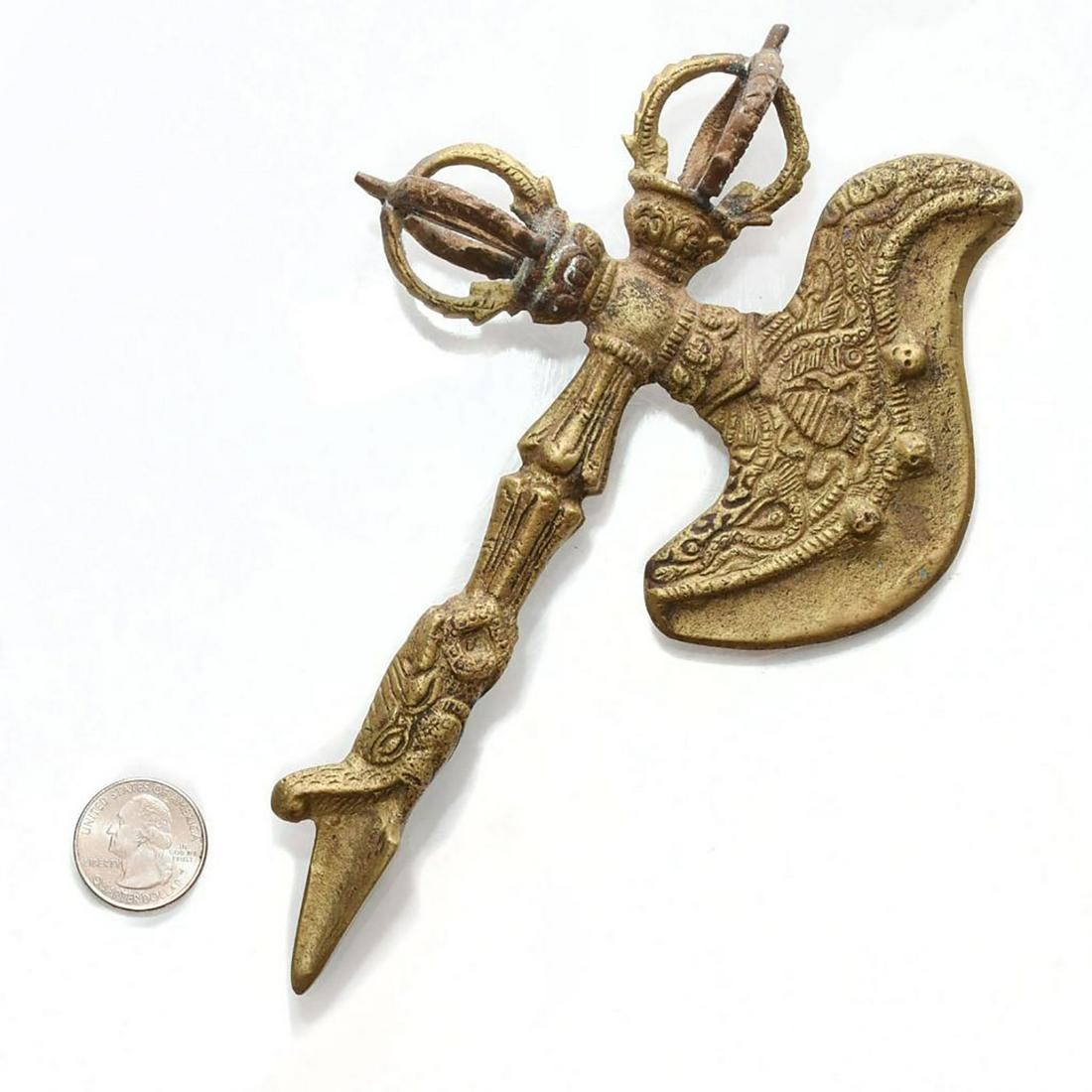 BRASS BUDDHIST TANTRIC CROSS (1 of 3)