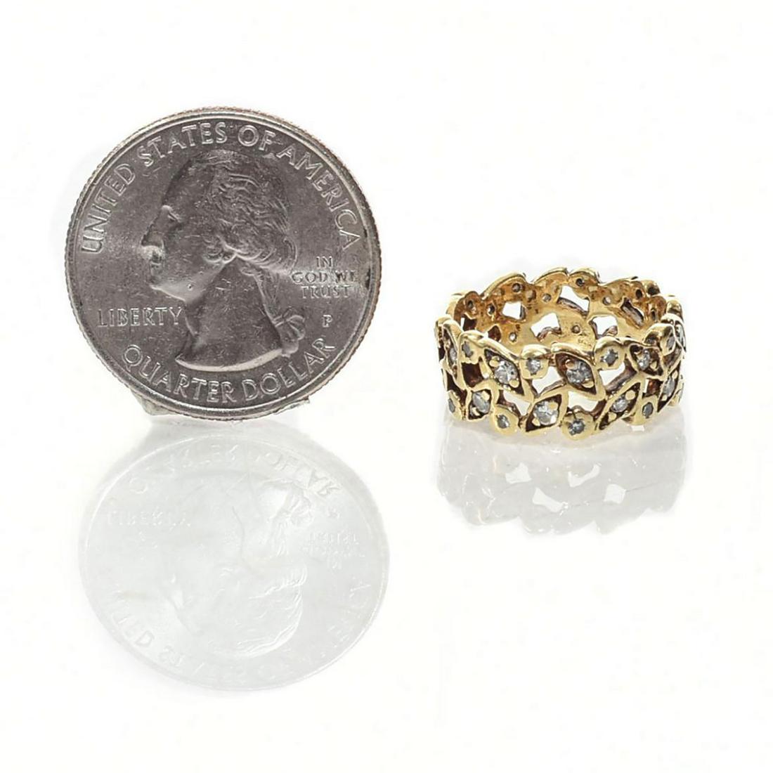 18 KARAT GOLD HIGH GRADE ELECTROPLATE DIAMOND RING: Hallmarked. Dimensions: Size 5.25 Country of Origin: United States