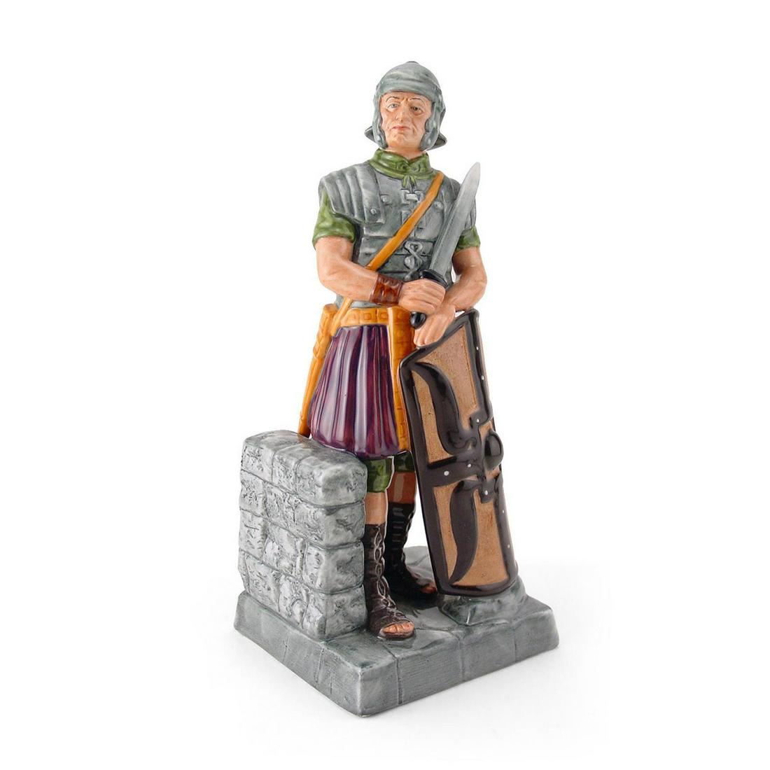 ROYAL DOULTON FIGURINE, CENTURIAN HN2726: With his shield, sword and helmet the Centurian stands prepared for battle.. Men of History Artist: William K. Harper Issued: 1982 - 1984 Dimensions: 9.25"H Manufacturer: Royal Doulton Country of Orig