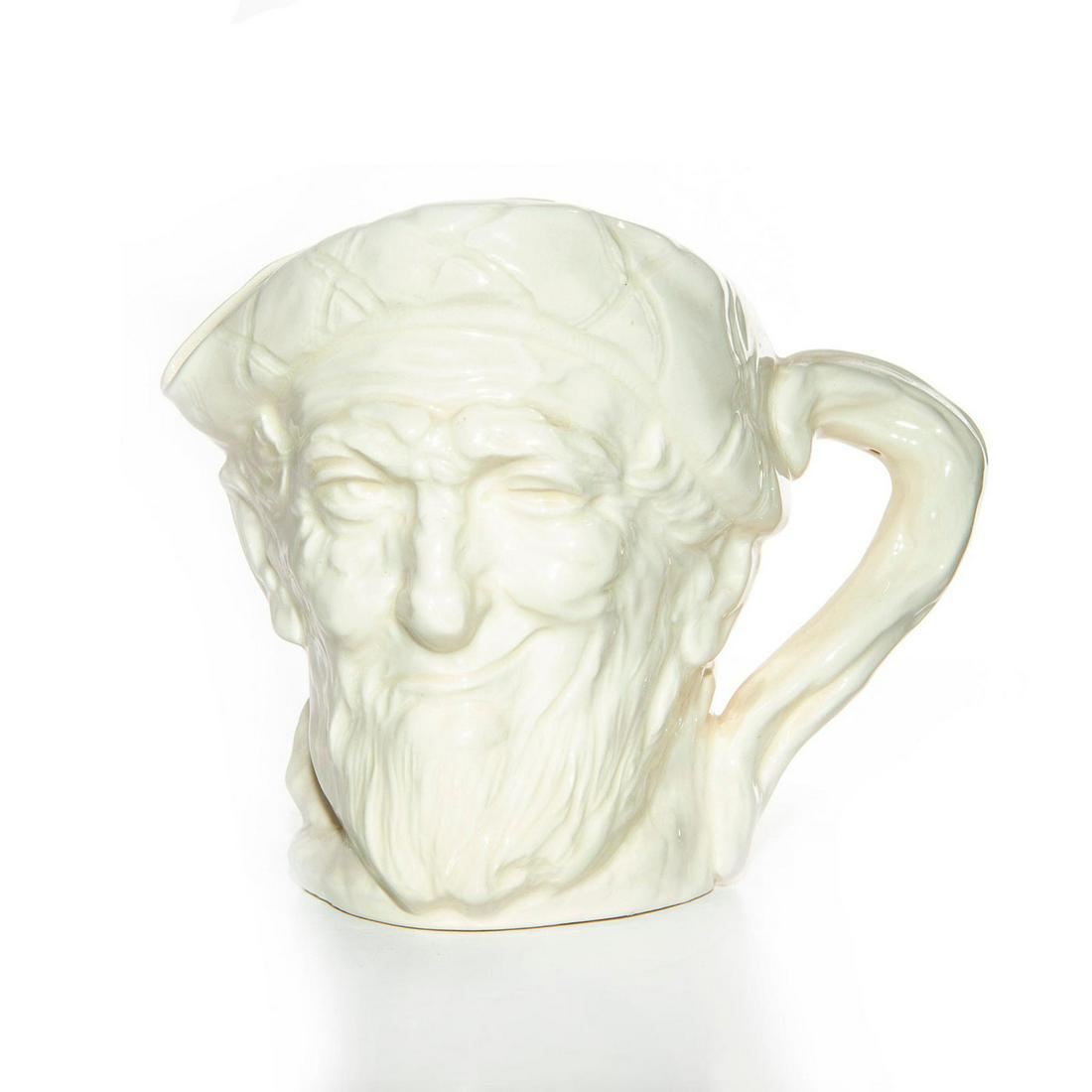 LG ROYAL DOULTON UNDECORATED CHARACTER JUG, AULD MAC: D5823. White ceramic; glazed finish. Doulton backstamp. Artist: Harry Fenton Issued: 20th c. Dimensions: 6.25"H Manufacturer: Royal Doulton Country of Origin: England