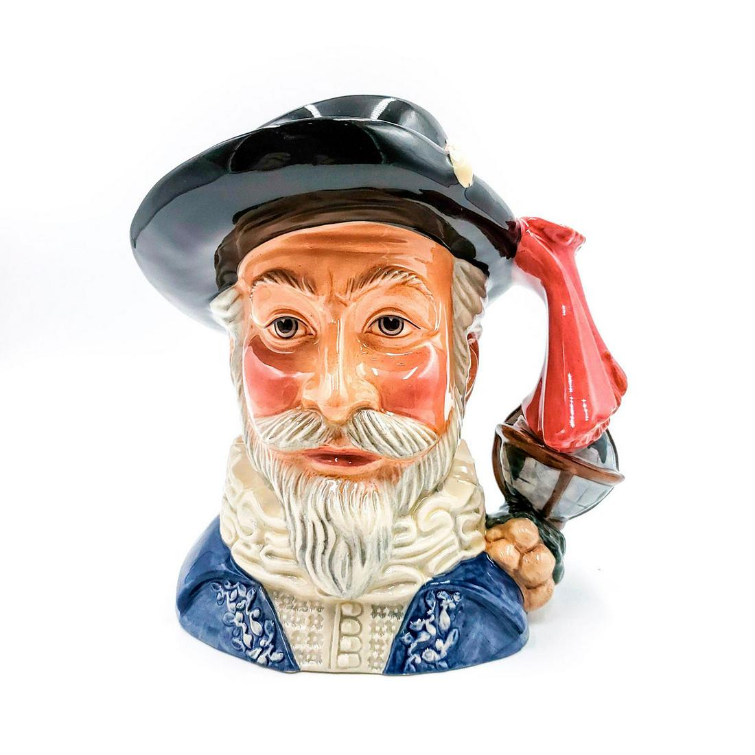 SIR WALTER RALEIGH D7169 - LARGE - ROYAL DOULTON: Character jug of the year 2002. Ltd. Ed. 619 of 1000. Doulton backstamp. Artist: Robert Tabbenor Issued: 2001 Dimensions: 7"H Edition Number: 619 Edition Size: 1000 Manufacturer: Royal Doulton Country