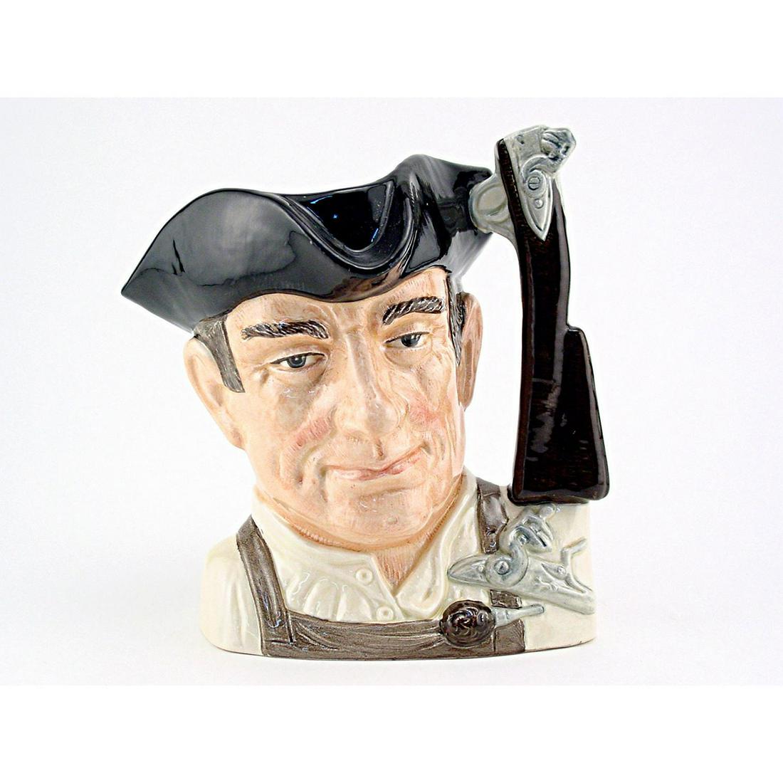 GUNSMITH D6587 - MINI - ROYAL DOULTON CHARACTER JUG: Royal Doulton Character Jug, Gunsmith D6587 (black hat; cream shirt; light brown apron). Designed by David B. Biggs. Series: Characters from Williamsburg, issued 1963 - 1983. Size: 2.5"H (Mini) Manufa