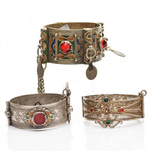 3 Vintage Tribal Cuff Bracelets