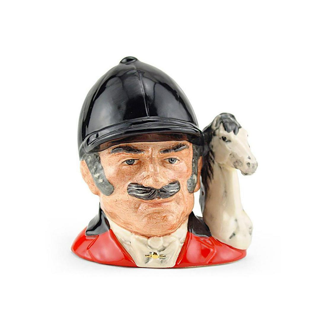 MASTER EQUESTRIAN D6898 - SMALL - ROYAL DOULTON: Royal Doulton Character Jug, Master Equestrian D6898 (dark blue, red and white coloration). Designed by Stanley J. Taylor, issued 1991 - 1995. Size 5"H (small)This piece was released in the U.K. as Th