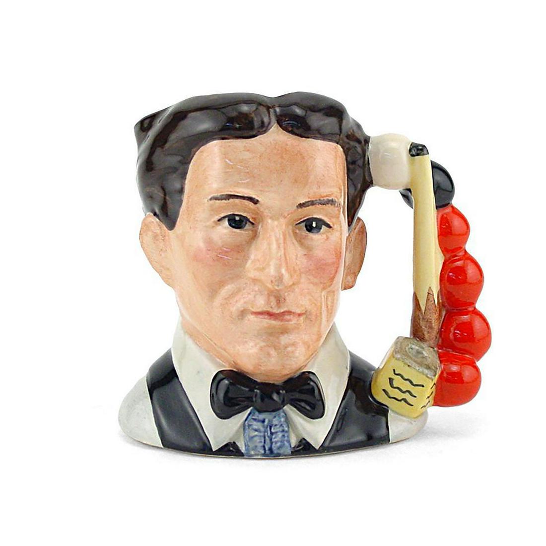 SNOOKER PLAYER D6879 - SMALL - ROYAL DOULTON CHARACTER: Snooker Player D6879 (black hair; white shirt; black bow tie and vest). Designed by Stanley J. Taylor. Series: Characters From Life, issued 1991 - 1995. Size: 4"H (Small) Manufacturer: Royal Doulton C