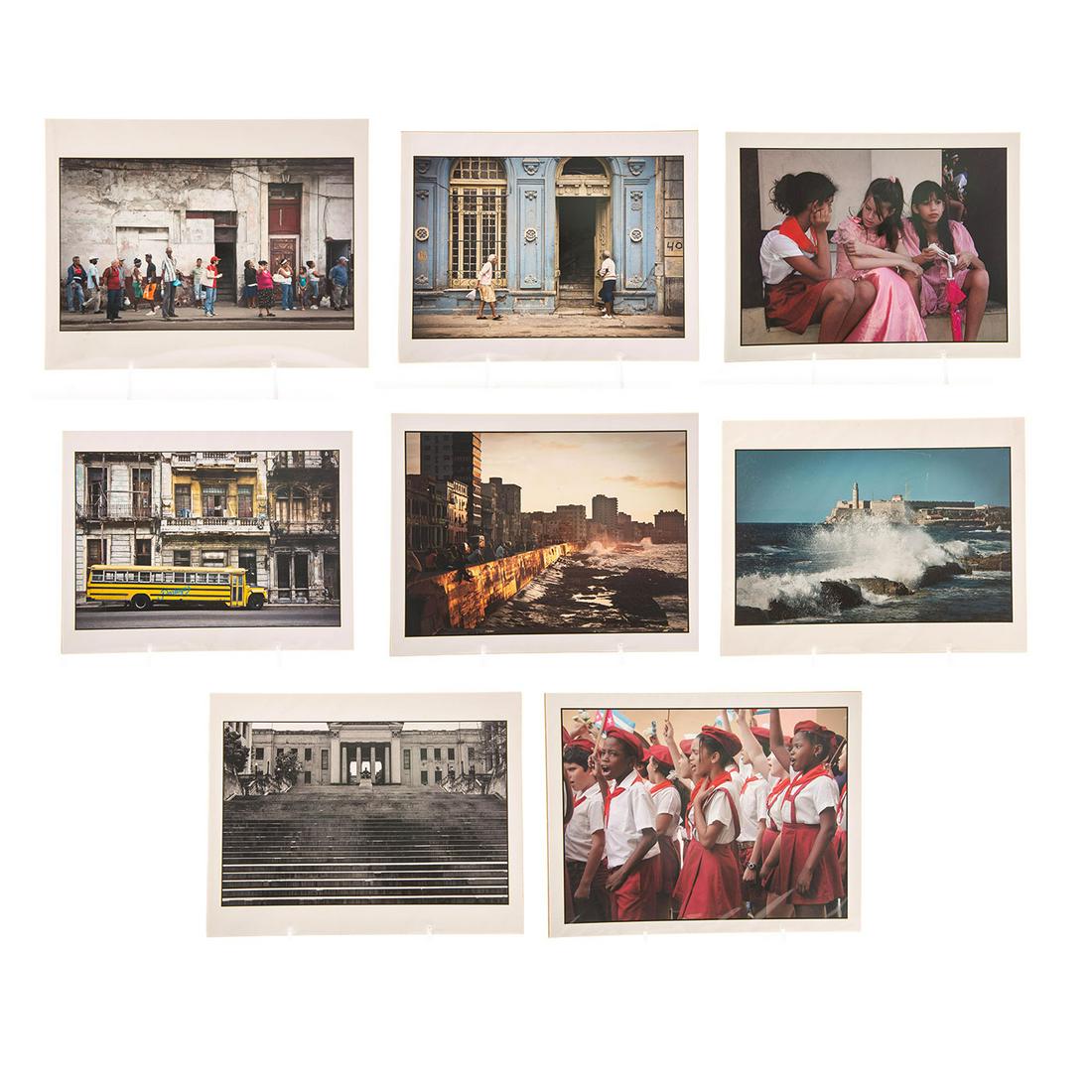8 ALAIN BOURGEOIS COLORED PHOTOGRAPHS, CUBAN INTEREST: Scenes of Cuban cultural and landmarks. Unsigned. Artist: Alain Bourgois Issued: 20th c. Dimensions: 8.5"H x 11"W Country of Origin: USA