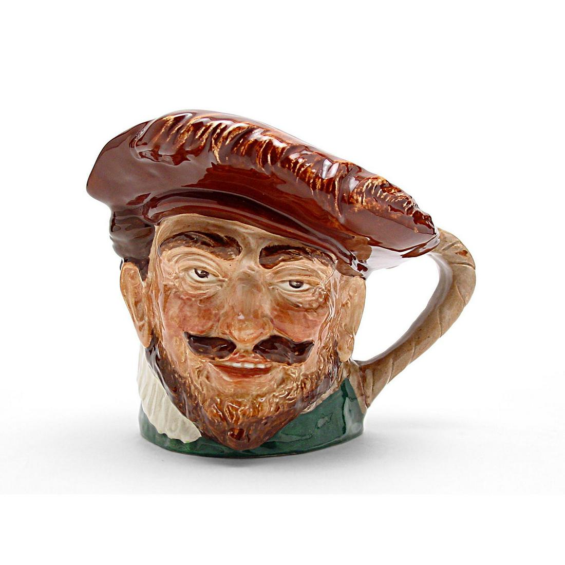 DRAKE D6115 WITH HAT - LARGE - ROYAL DOULTON CHARACTER: Drake D6115 (Brown hat, white ruff, green robe. The raising letter of "Drake" on the back of the coat is painted over). Designed by Harry Fenton, issued 1940 - 1960. Size: 5.75"H (Large)Sir Francis Dr