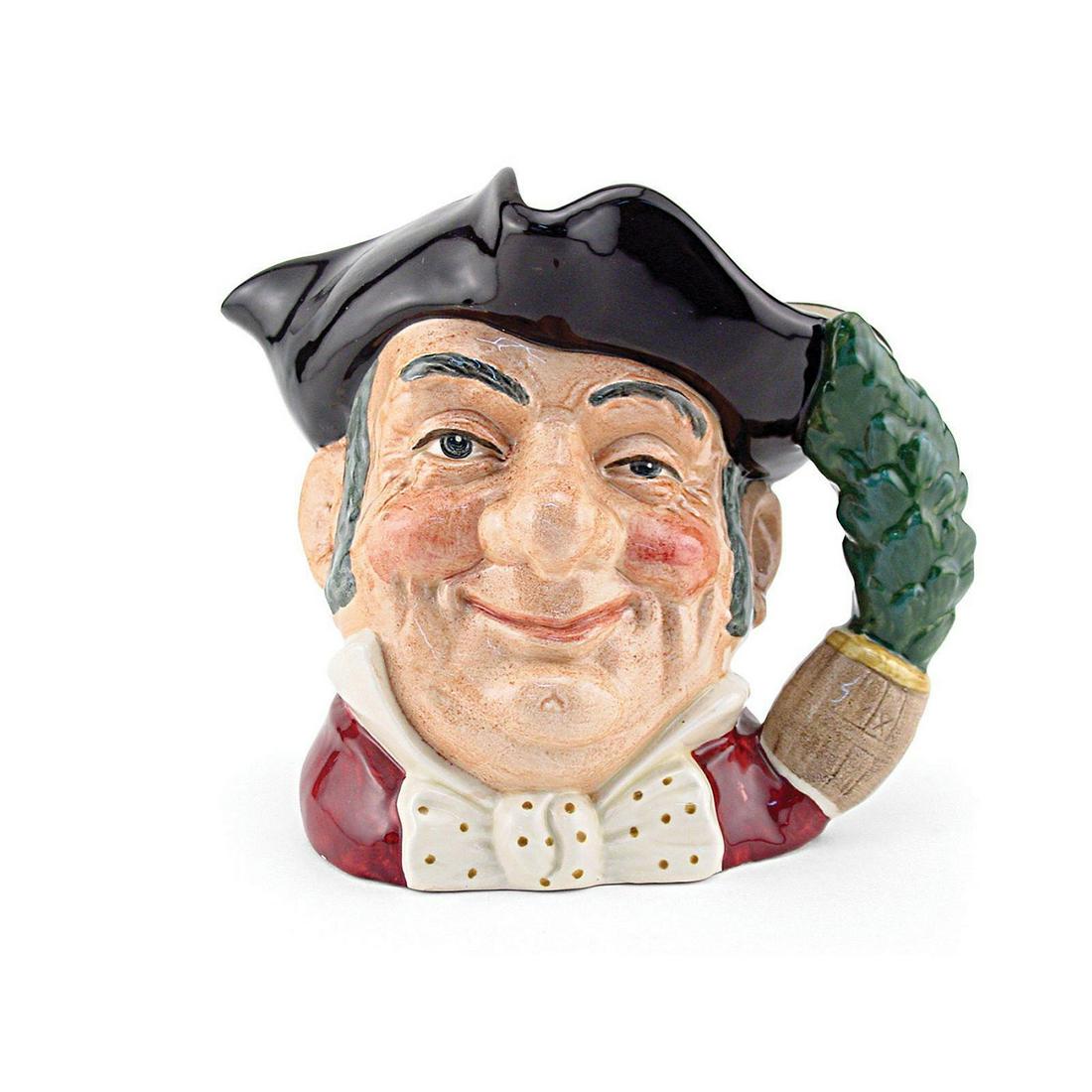 MINE HOST D6468 LARGE ROYAL DOULTON CHARACTER JUG: Royal Doulton Character Jug, Mine HostÂ D6468 (black tricorn, red coat, whit bow tie with gold spots). Designed by Max Henk, issued 1958 - 1982. Size: 7"H (Large)The forerunner of today's English pu