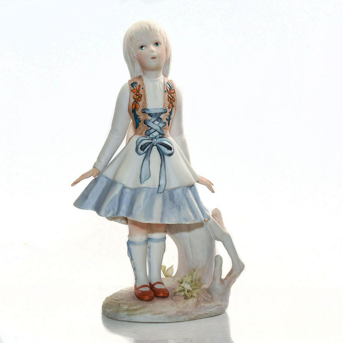 CYBIS PORCELAIN BISQUE FIGURINE, GRETEL: Painted matte finish biscuit china; marked CYBIS to rear. Issued: 20th c. Dimensions: 7.25"H Manufacturer: Cybis Country of Origin: United States