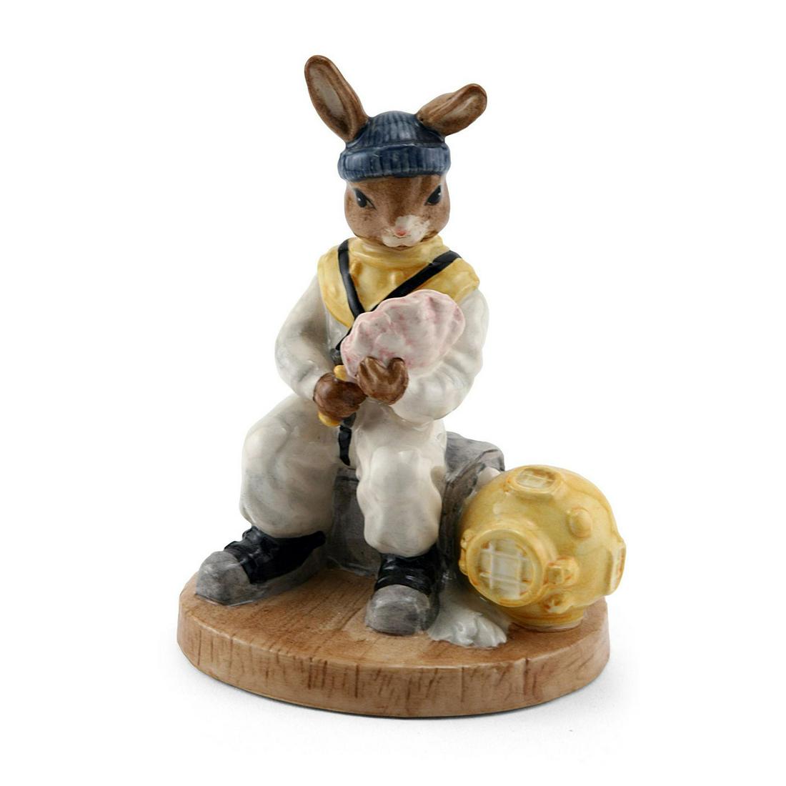 DEEP SEA DIVER DB273 - ROYAL DOULTON BUNNYKINS: Issued in 2003, number 1818 in a limited edition of 3,000. Includes original box. Bunnykins backstamp. Artist: S. Ridge Issued: 2003 Dimensions: 4.75"H Manufacturer: Royal Doulton Country of Origin: E