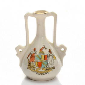 FLORENTINE CRESTED HERALDIC CHINA VASE, BIRMINGHAM (1 of 3)