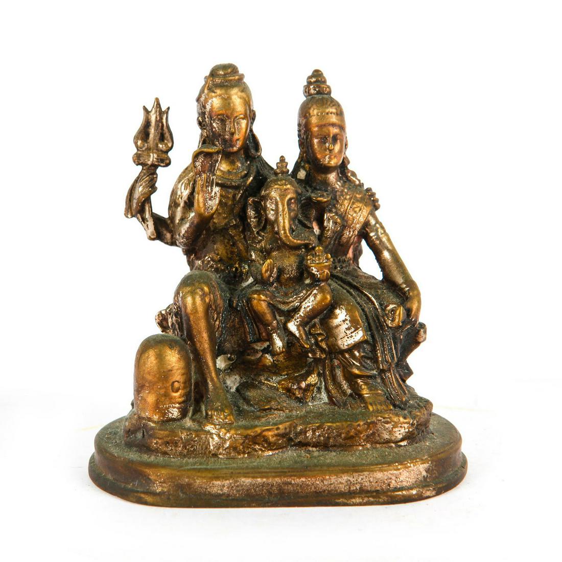 HINDU ALLEGORICAL BRONZE STATUE, GANESHA, SHIVA, (1 of 3)
