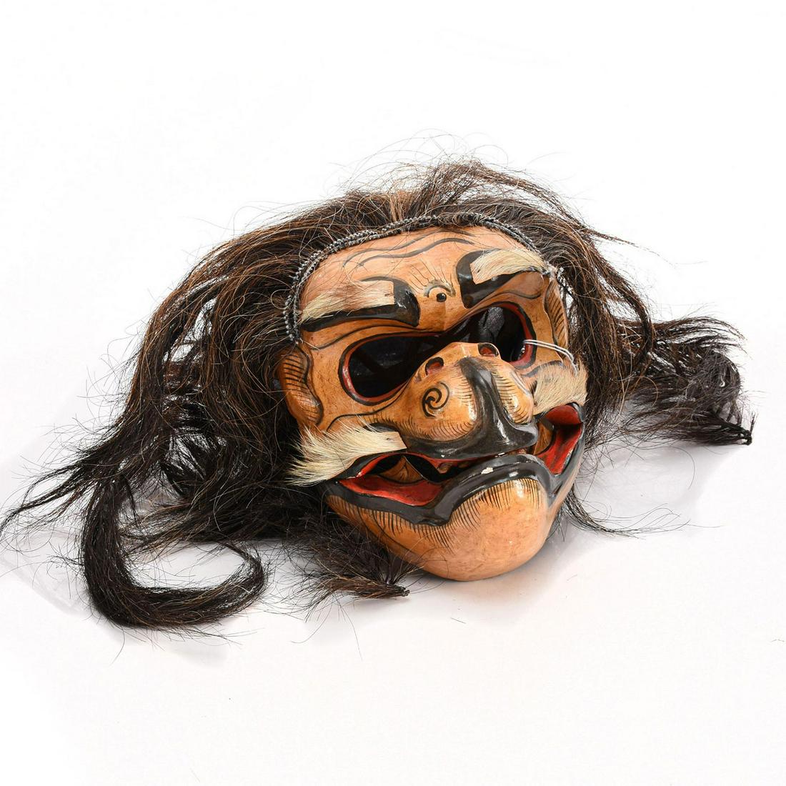 VINTAGE BALINESE CARVED WOODEN MONKEY MASK (1 of 5)