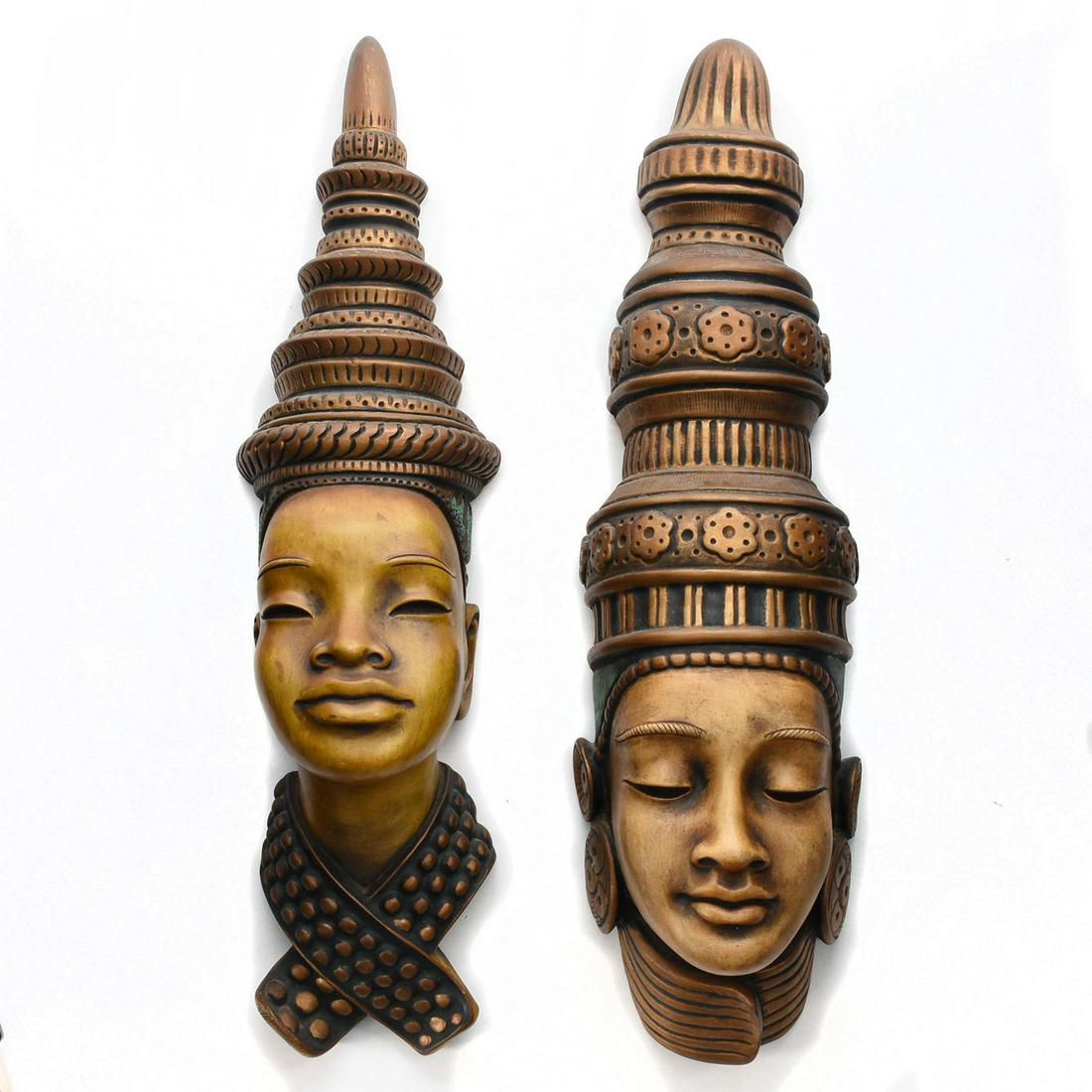 2 ACHATIT AFRICAN HEAD WALL ART DECOR (1 of 3)