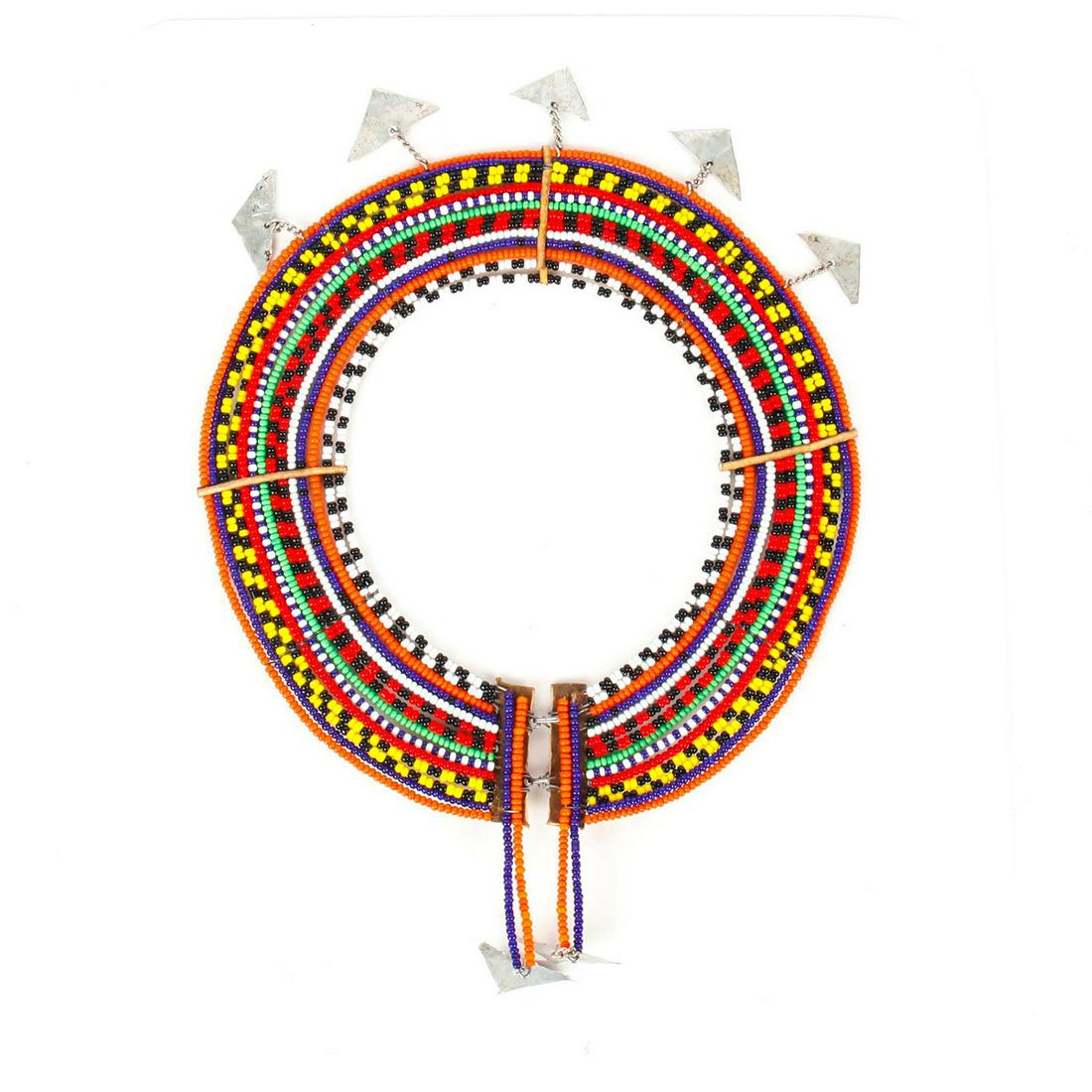 NATIVE MEXICAN BEADED HANGING ARROWHEAD PLAQUE (1 of 3)