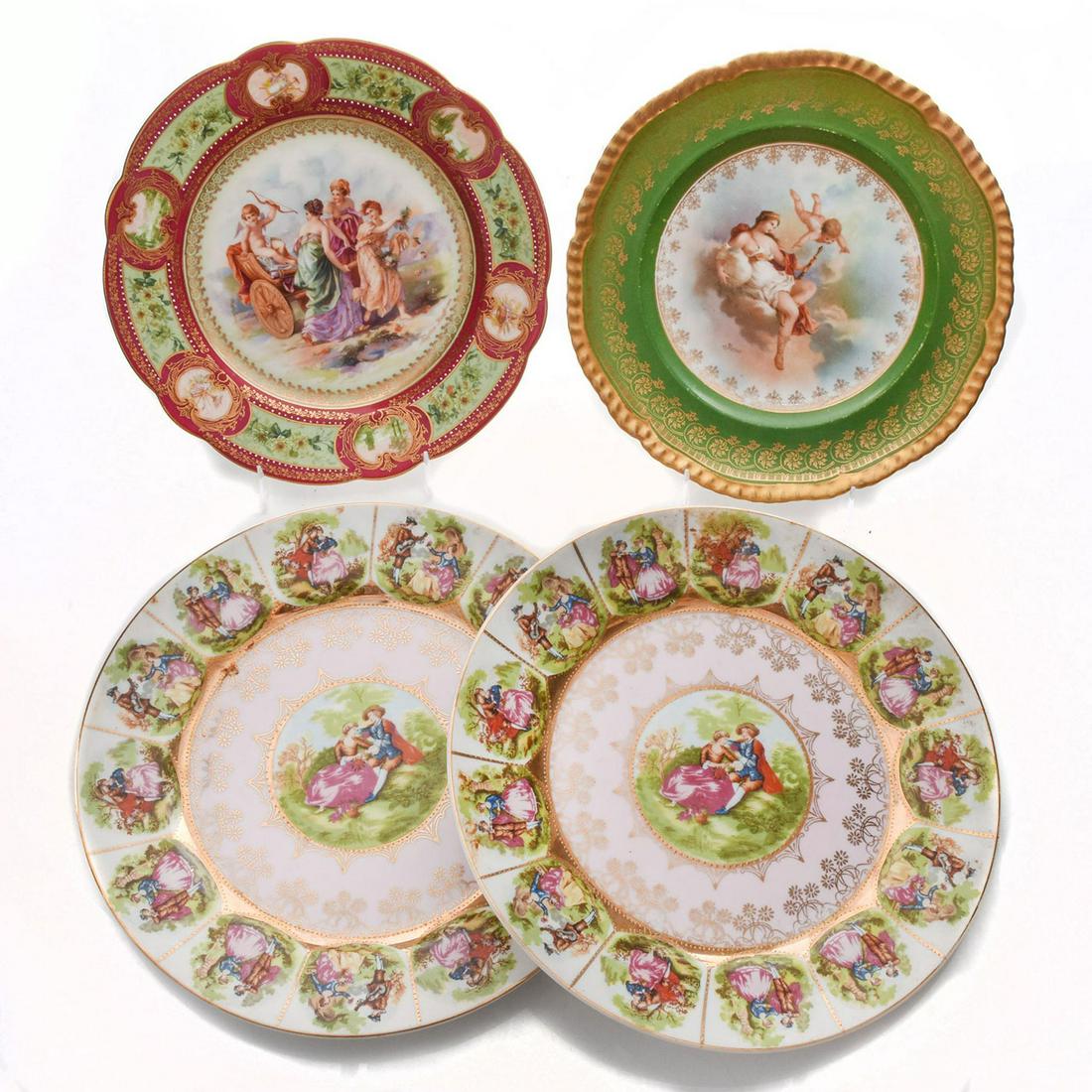 4 FINE CERAMIC PLATES, IN ROYAL VIENNA AUSTRIAN STYLE (1 of 4)