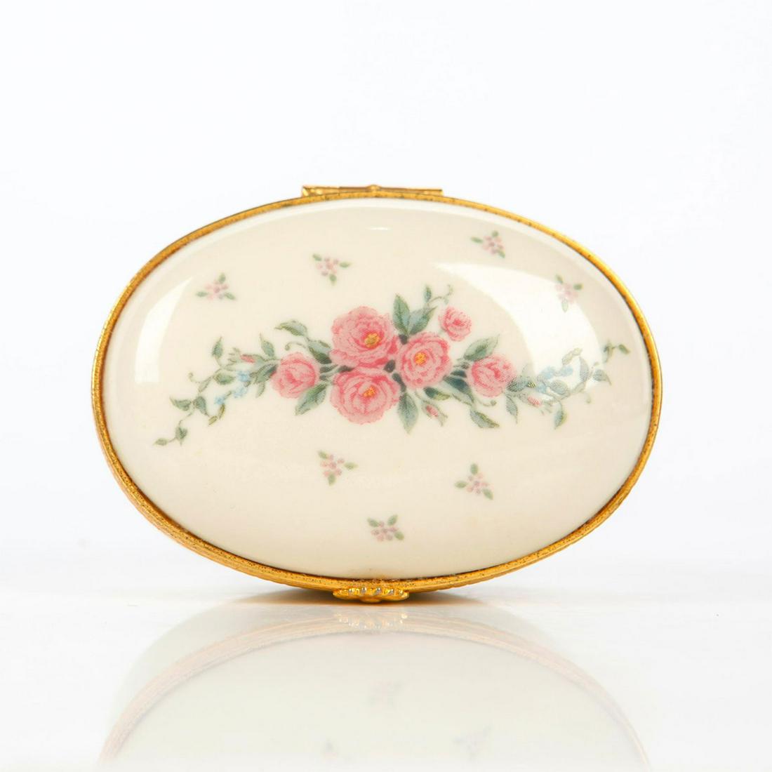 LENOX LIDDED BONBONIERE TRINKET BOX BEAUTY ROSES (1 of 4)